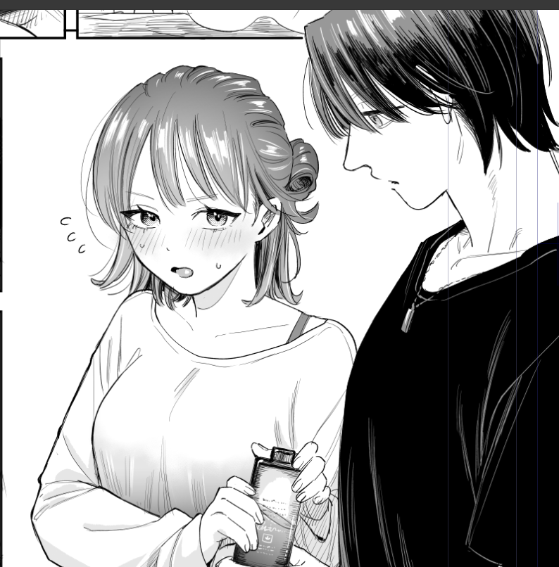 原稿進捗はトーン貼り始めた 色つくと画面が華やか 