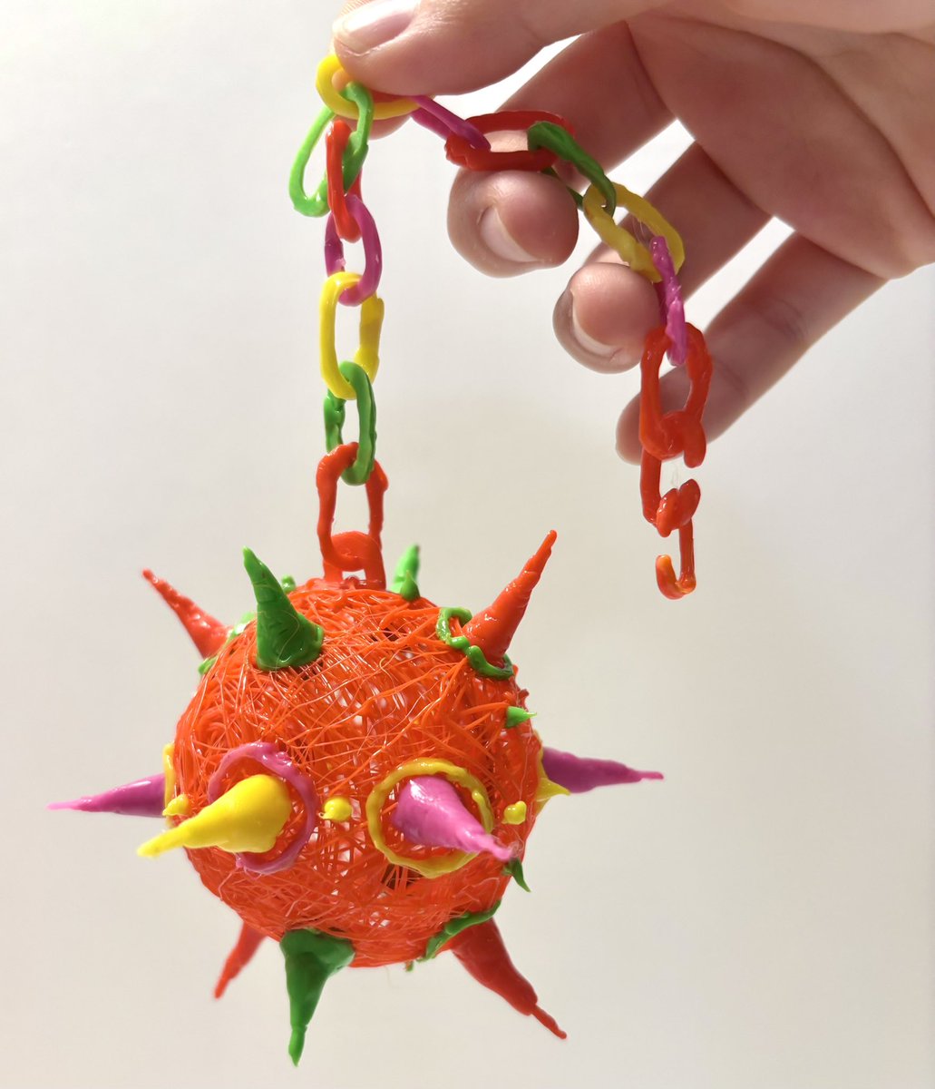 _NUM_00's tweet image. 3Dペンでカラフルモーニングスター作った🪅