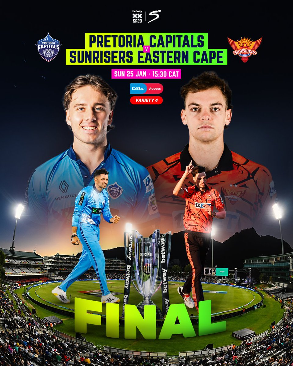 It all comes down to this 🍿🏏

◾ Three Language Options (English, Afrikaans, isiXhosa)
◾ Three Channels (SS Grandstand, SS Cricket and SS Variety 4)
◾ World-class commentary 

𝐒𝐮𝐩𝐞𝐫𝐒𝐩𝐨𝐫𝐭 is the only place to be for the #BetwaySA20 final 🏆

#SSCricket