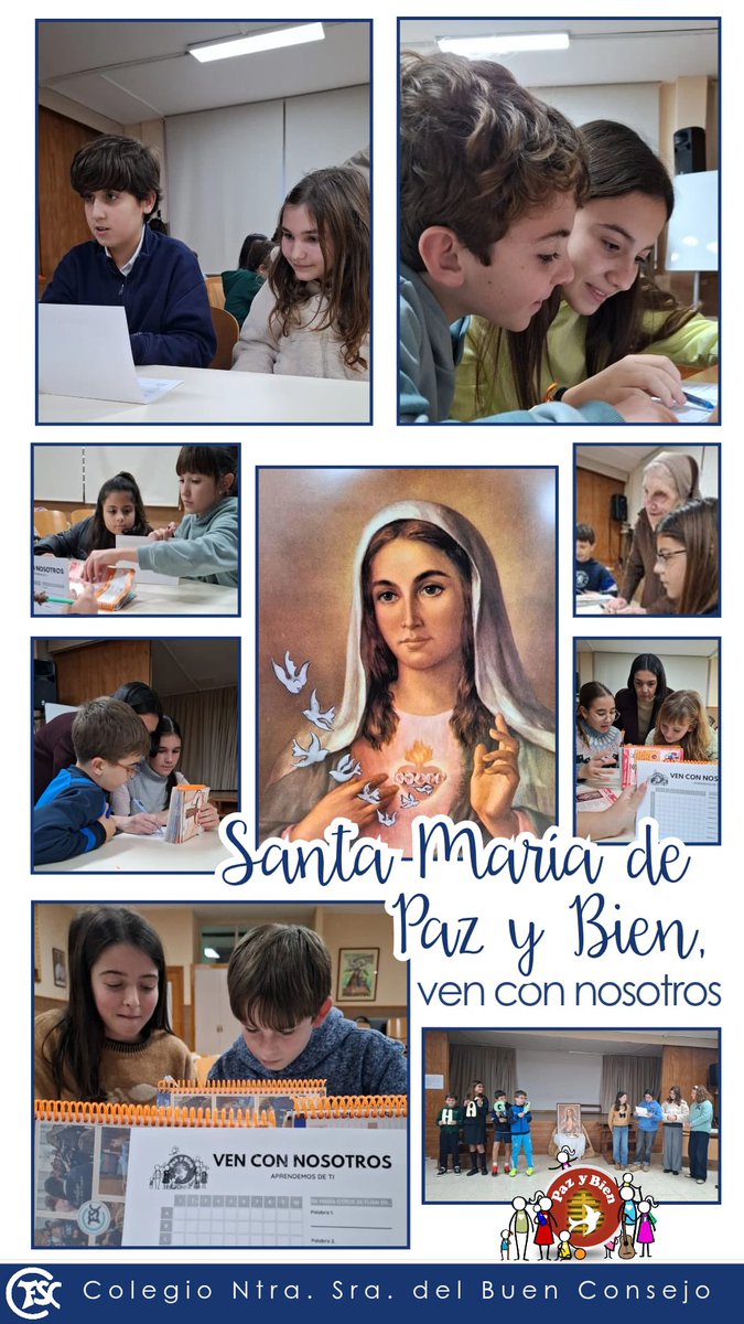 Con gran alegría celebramos el día de Santa Maria de Paz y Bien.  
Madre, ven con nosotros, compañera y guía en el camino hacia Jesús 🙏🏻

#ContigoSomosBuenConsejo