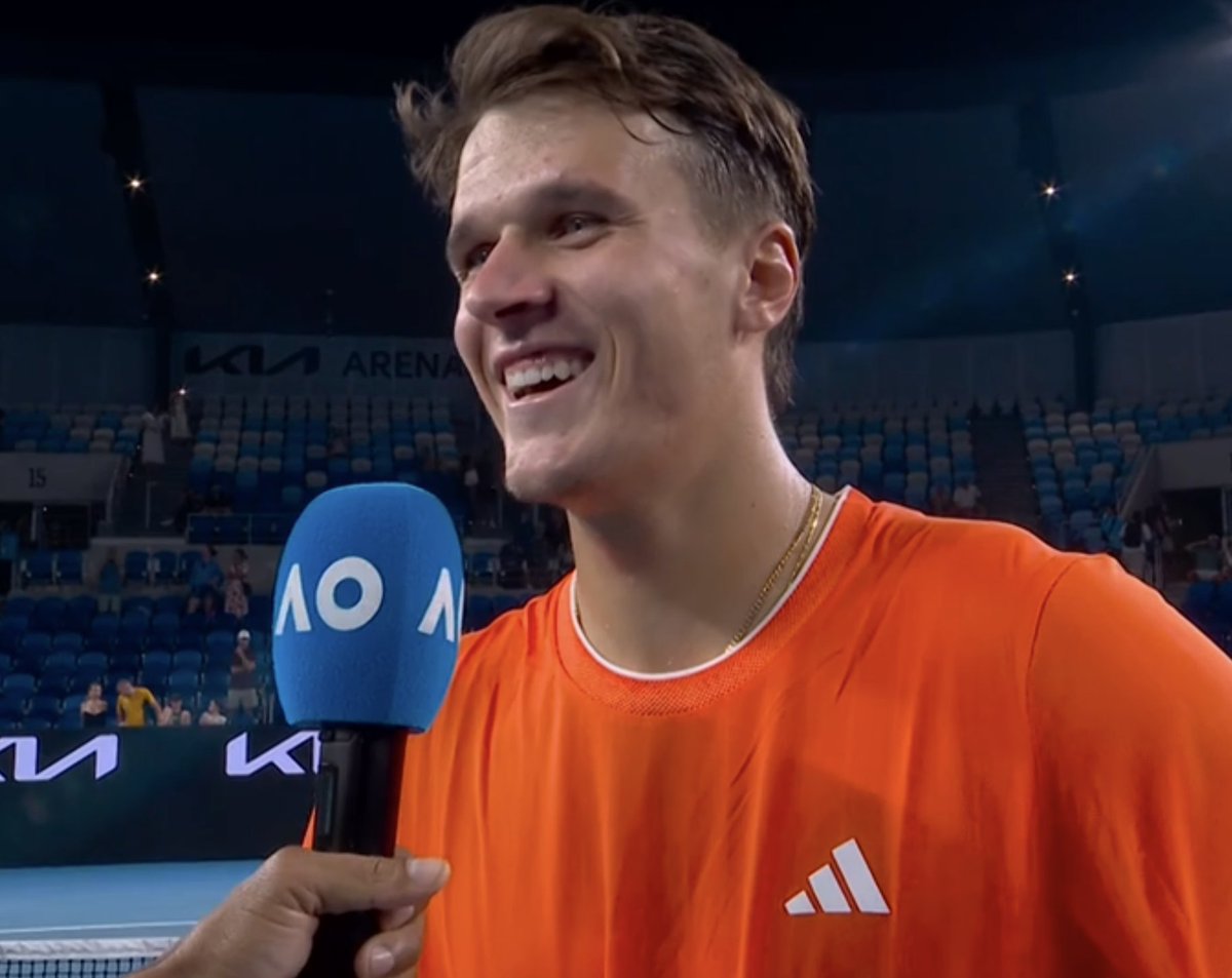 Mensik.

"It was a battle of serves. I'm happy I stayed focused in the end of both 2nd and 3rd sets."

On Djokovic, who he beat on the Miami final. "There is no tougher opponent at the Australian Open. The 10-time champ. I will do my best and go there hungry".
