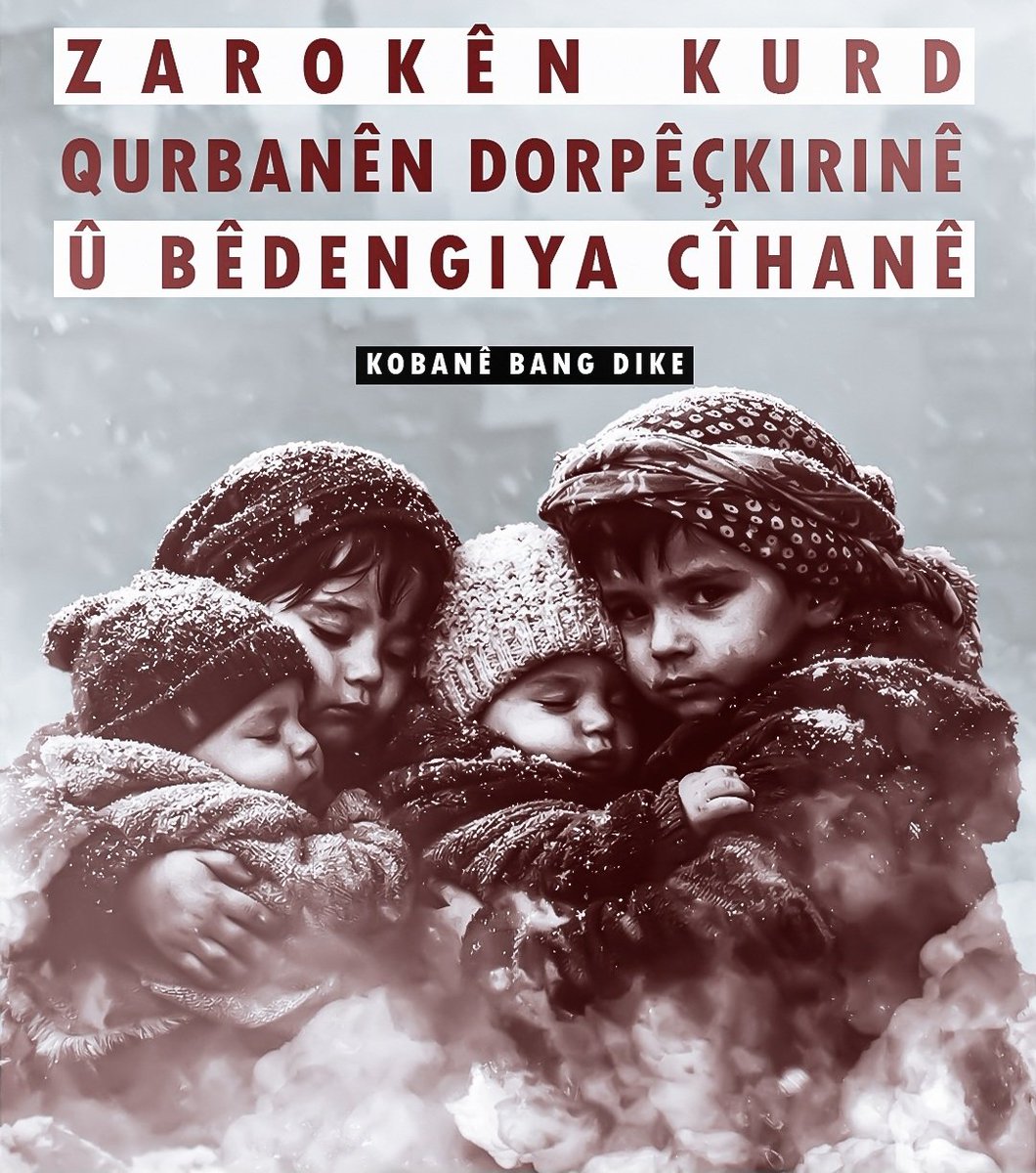 Savaşın ve kuşatmanın kurbanı mazlum Kürt çocukları, dünyanın sessizliğini #Kobani'ye çağırıyor..