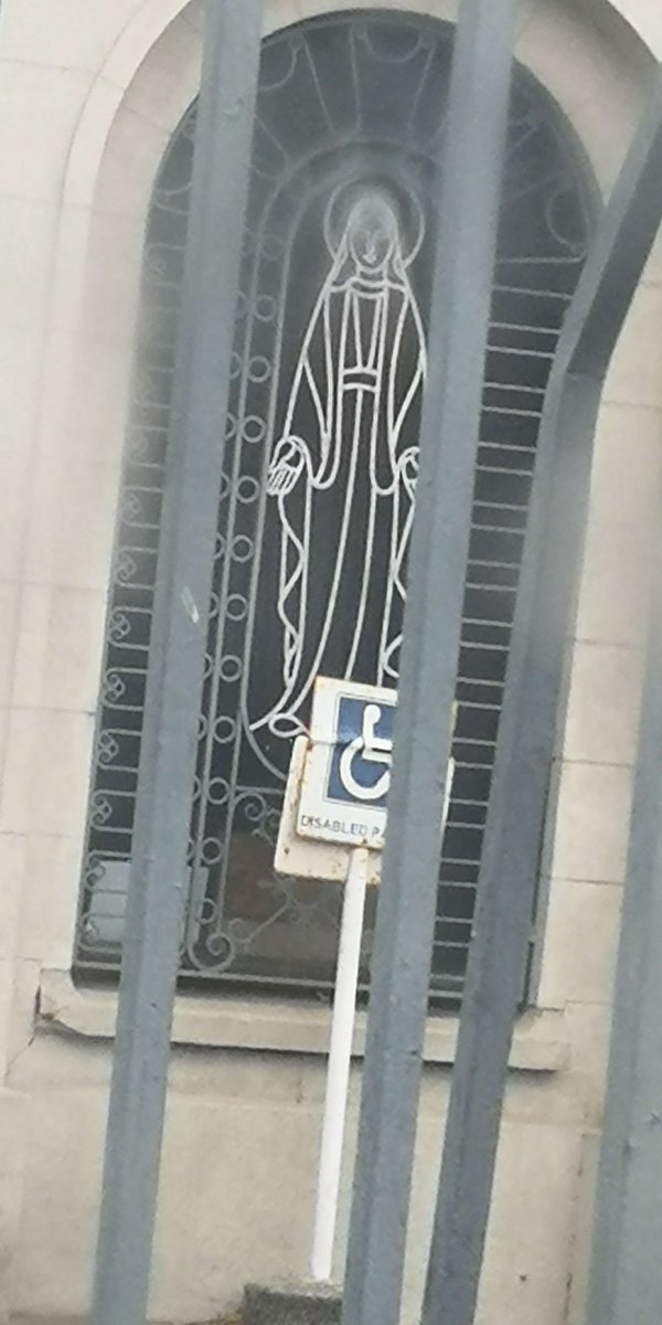 Virgin Mary disabled parking space