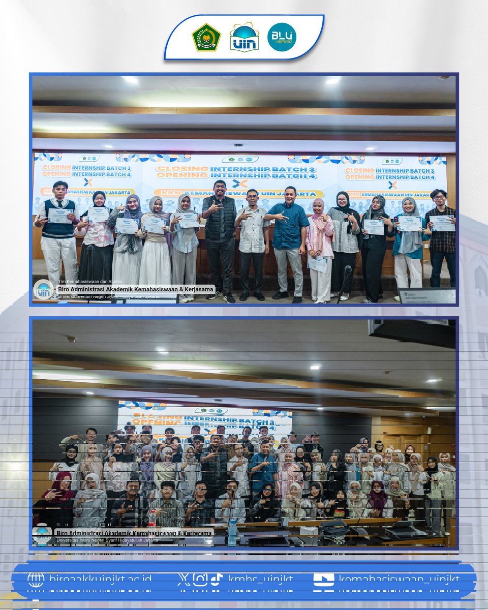 Halo Sobat Kemasis 🙌

​Setiap akhir adalah awal yang baru! 📸✨

​Terima kasih Batch 3, dan selamat berjuang Batch 4! Mari terus tumbuh dan berdampak bersama 🌱💪

​#sobatkemasis
#kemahasiswaan
#uinjakarta
#internshipbatch4
#kknkemahasiswaan