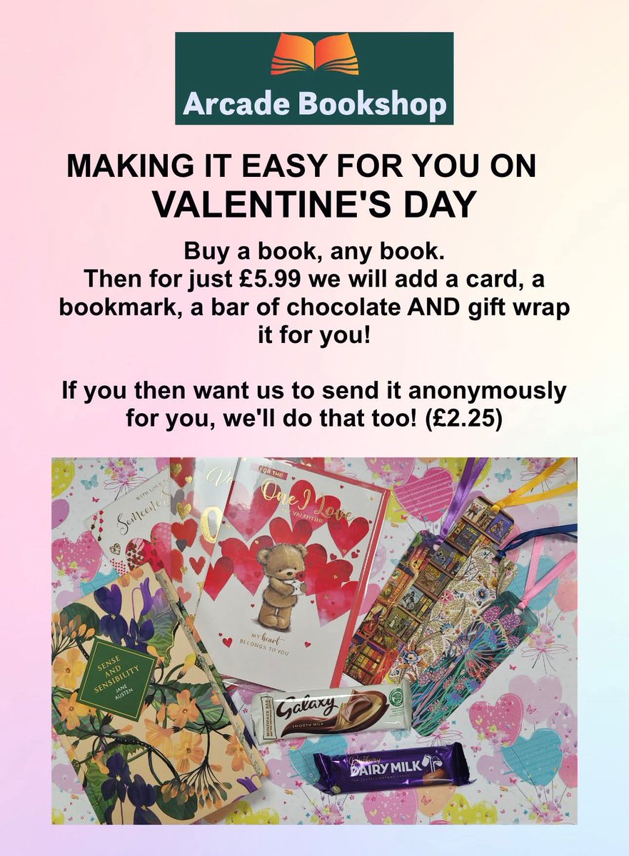 ArcadeBookshop1's tweet image. Flowers die.
You'll get the wrong size underwear.
You'll eat the chocolates.
Get her something she'll love this year for Valentine's Day.