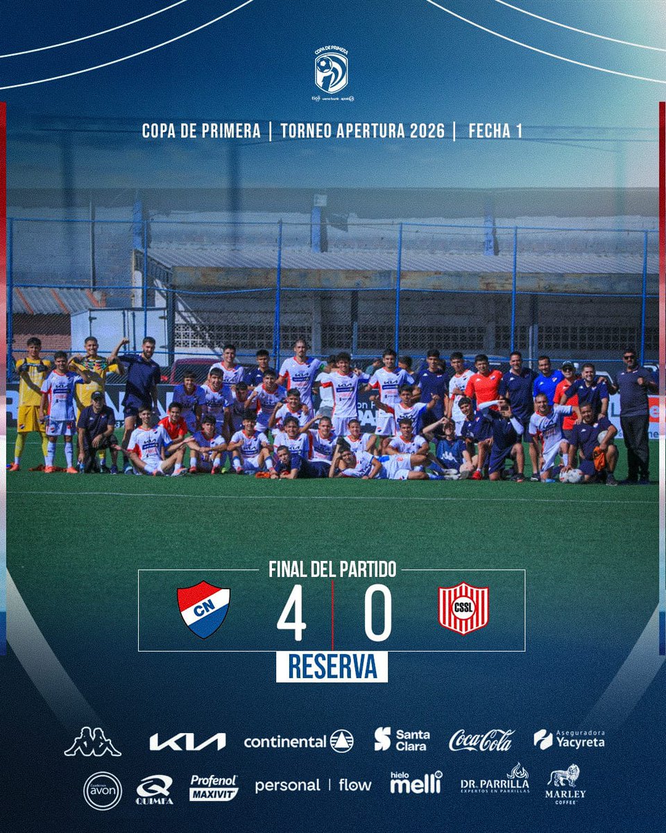 CanteradelTrico's tweet photo. 𝗖𝗮𝘁𝗲𝗴𝗼𝗿𝗶𝗮 𝗥𝗲𝘀𝗲𝗿𝘃𝗮🔴⚪️🔵
#𝗔𝗽𝗲𝗿𝘁𝘂𝗿𝗮2026 🏆

¡𝗙𝗜𝗡𝗔𝗟𝗜𝗭𝗔𝗗𝗢!

- 𝗙𝗘𝗖𝗛𝗔 1

#𝗡𝗔𝗖𝗜𝗢𝗡𝗔𝗟  4 🆚️ 0 Sp. San Lorenzo 
Goles: 6' Benjamín Martínez, 18' Maxi Garrone, 45' Carlos Núñez y 68' Ricardo Bernal.

¡𝗩𝗮𝗺𝗼𝘀 𝗡𝗮𝗰𝗶𝗼𝗻𝗮𝗹! 💪🏻 https://t.co/322tBJwdAA