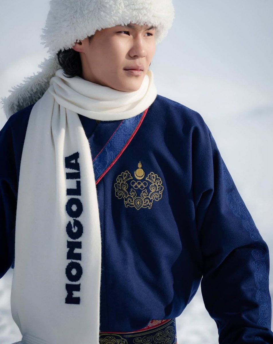 StreetFashion01's tweet image. Team Mongolia’s Olympic Outfits by Goyol Cashmere🙂‍↕️