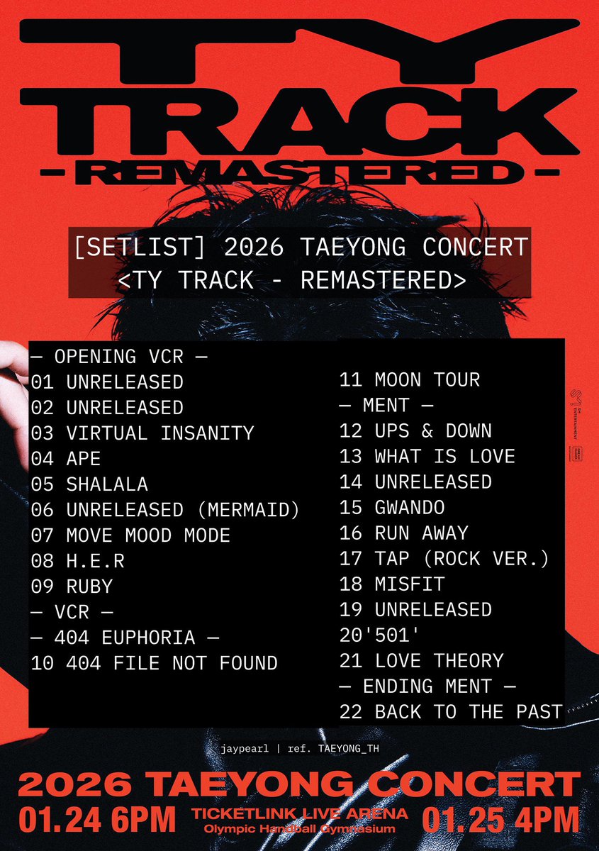mookkers_'s tweet image. [เธรด] thread setlist

2026 #TAEYONG CONCERT &amp;lt;TY TRACK - REMASTERED&amp;gt;

🔗 open.spotify.com/playlist/2Yohg… (Spotify)