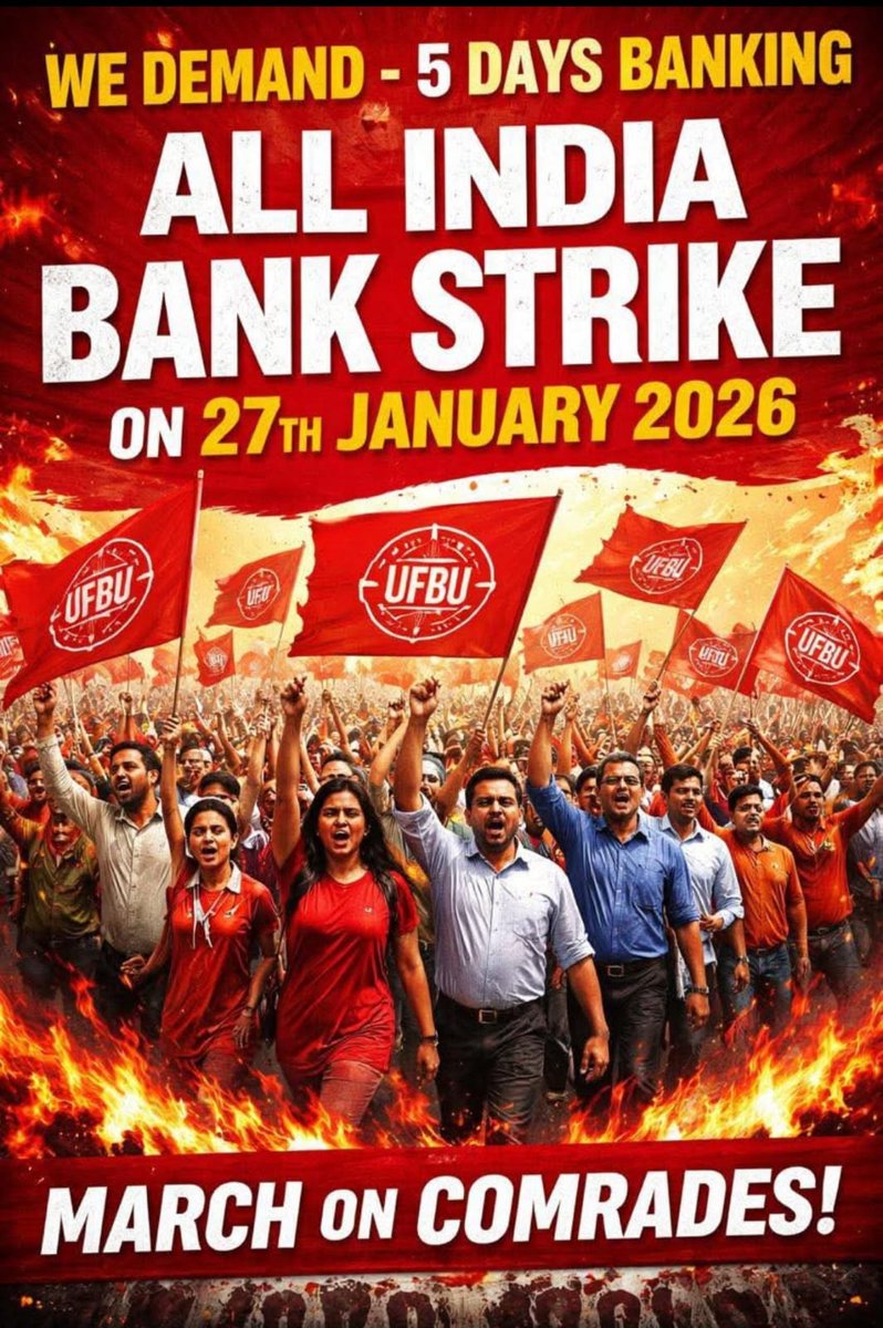 <a href="/nilesh_pawar15/">Nilesh Pawar</a> <a href="/aiboc_in/">All India Bank Officers' Confederation (AIBOC)</a> <a href="/fboioa_india/">Federation of Bank of India Officers' Associations</a> <a href="/rupamsmail/">Rupam Roy</a> <a href="/TamalBandyo/">Tamal Bandyopadhyay</a> <a href="/abplive/">ABP LIVE</a> <a href="/ABPNews/">ABP News</a> <a href="/aajtak/">AajTak</a> <a href="/ZeeNewsEnglish/">Zee News English</a> <a href="/PTI_News/">Press Trust of India</a> <a href="/ravish_journo/">ravish kumar</a> Respect Bankers’ Time, Strengthen Service.
Rested Staff, Better Banking.
Modern Banks Need Modern Workweeks.
Efficiency Comes from Balance. Because Banking Is Brainwork, Not Burnout.
#Approve5DayBankingNow