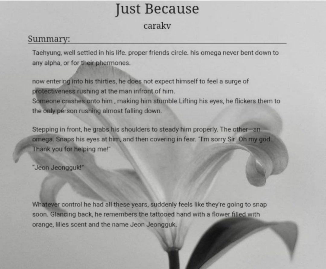 Caramiakv's tweet photo. #taekookau

| Just because|

Chapter 1/?

Tags:-
𐙚 Omega Th X omega Jk
𐙚 strangers to lovers
𐙚 Top!Th 
𐙚 PG student Jk, Director!th
𐙚 Slow burn-ish

Read tags carefully 

🔗https://t.co/AVbmmjMU4Z https://t.co/tQO0MT9IbA