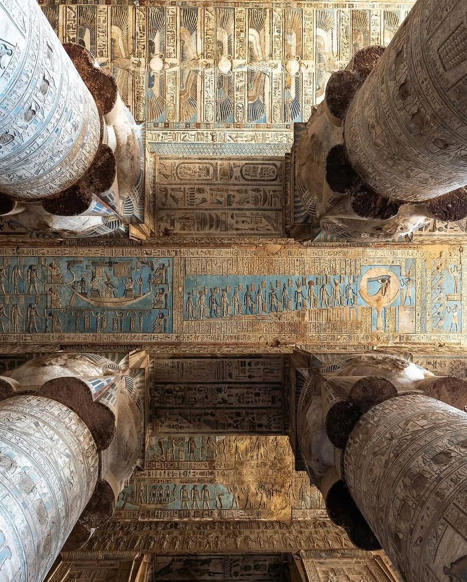 The stunning ceilings and vibrant colors of the Temple of Dendera.