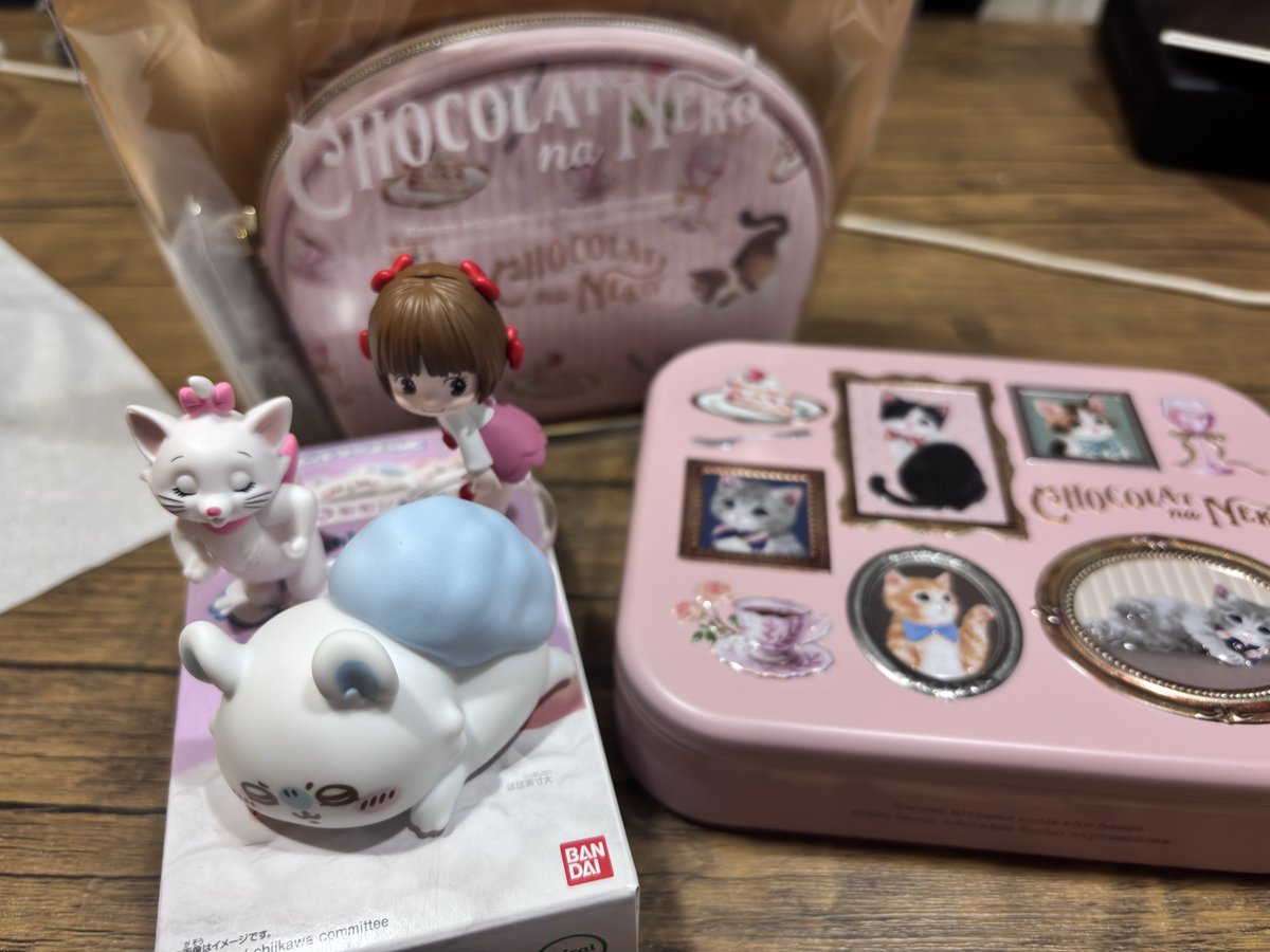 ❤︎.* はな ❤︎.*① ポーチ 今日買ったものたちー！ 🐈チョコ缶は自分用で奥の🐈ポーチはお