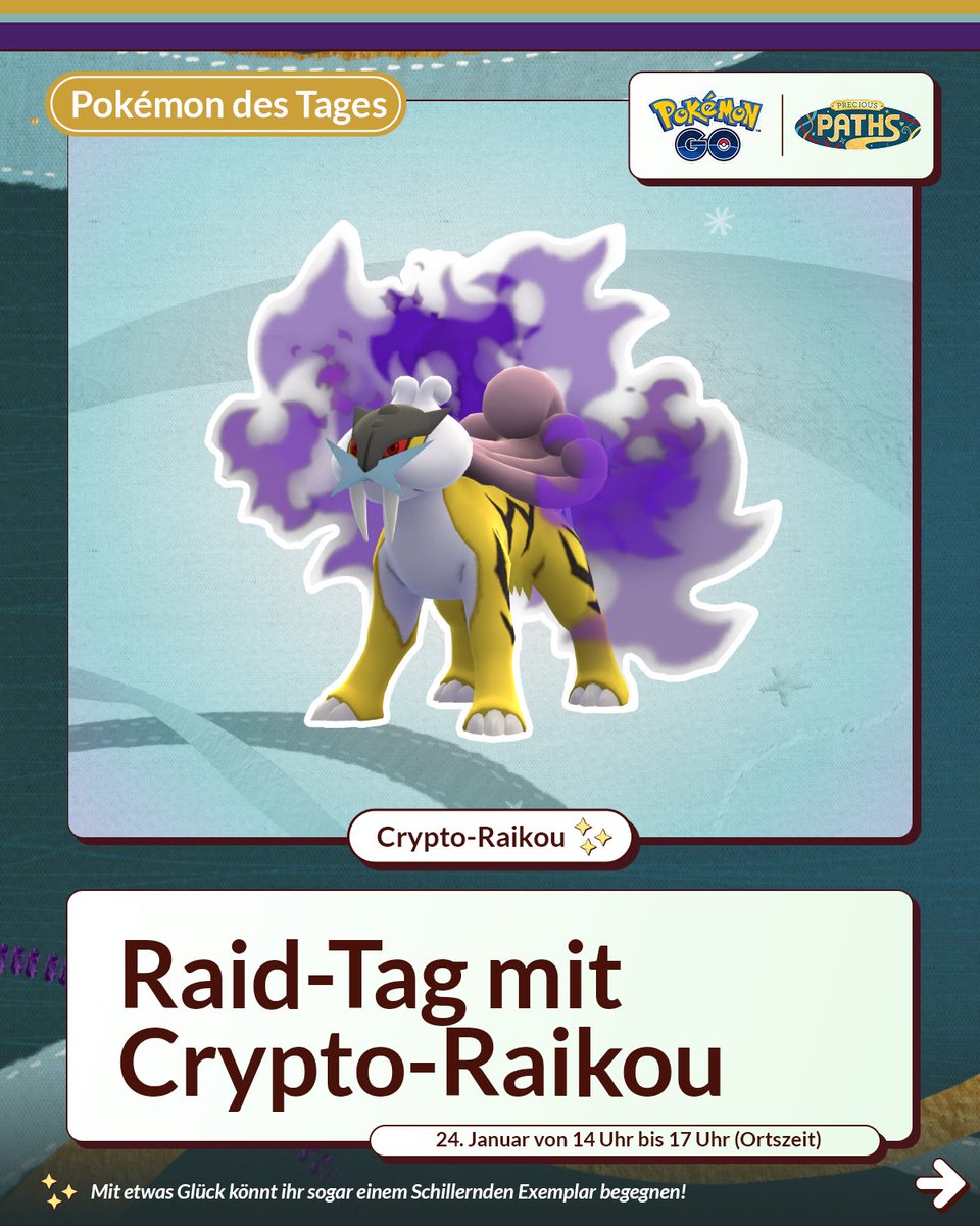 Crypto-Raikou muss vor Team GO Rocket gerettet werden! Der Crypto-Raid-Tag  hat in #PokemonGO begonnen! Welcher eurer Freunde sollte diesen  spannungsgeladenen Kampf nicht verpassen? https://t.co/dUhgS3byTT