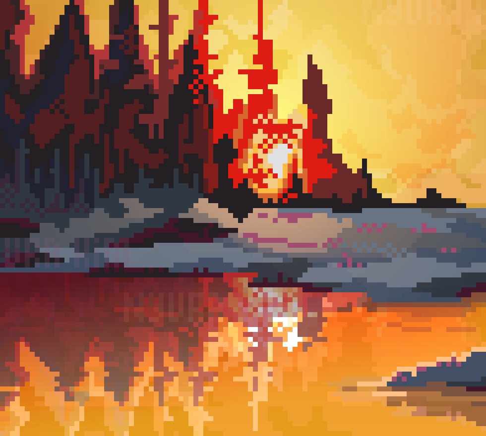 studies of David Mensing's master works in pixel art (2022)