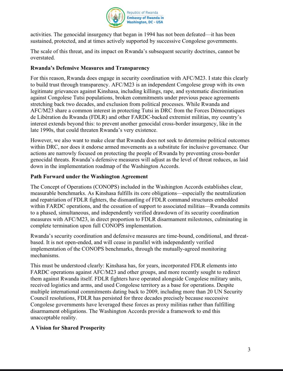 allenkab33's tweet photo. Both Rwanda and the DRC are justified in their allegations against each other..
Rwanda accuses the DRC of collaborating with the FDLR, an armed group that the Rwandan government identifies as an existential security threat.
Conversely, the DRC accuses Rwanda of cooperating with the AFC/M23, which the authorities in Kinshasa similarly regard as terorrists and a threat to its sovereignty.

The difference between the two actors lies in their stated objectives. 
The AFC/M23 presents itself as a politico-military movement advocating institutional reform within the Congolese state,advocating for a Congo free from tribalism and systemic corruption, and for the effective functioning of public institutions. 
En revanche, FDLR is broadly characterized by its ideological continuity with actors implicated in the 1994 genocide against the Tutsi in Rwanda, with objectives that extend beyond conventional political reform and remain deeply linked to  Kayibanda's plan of having only one ethnic group in the country.