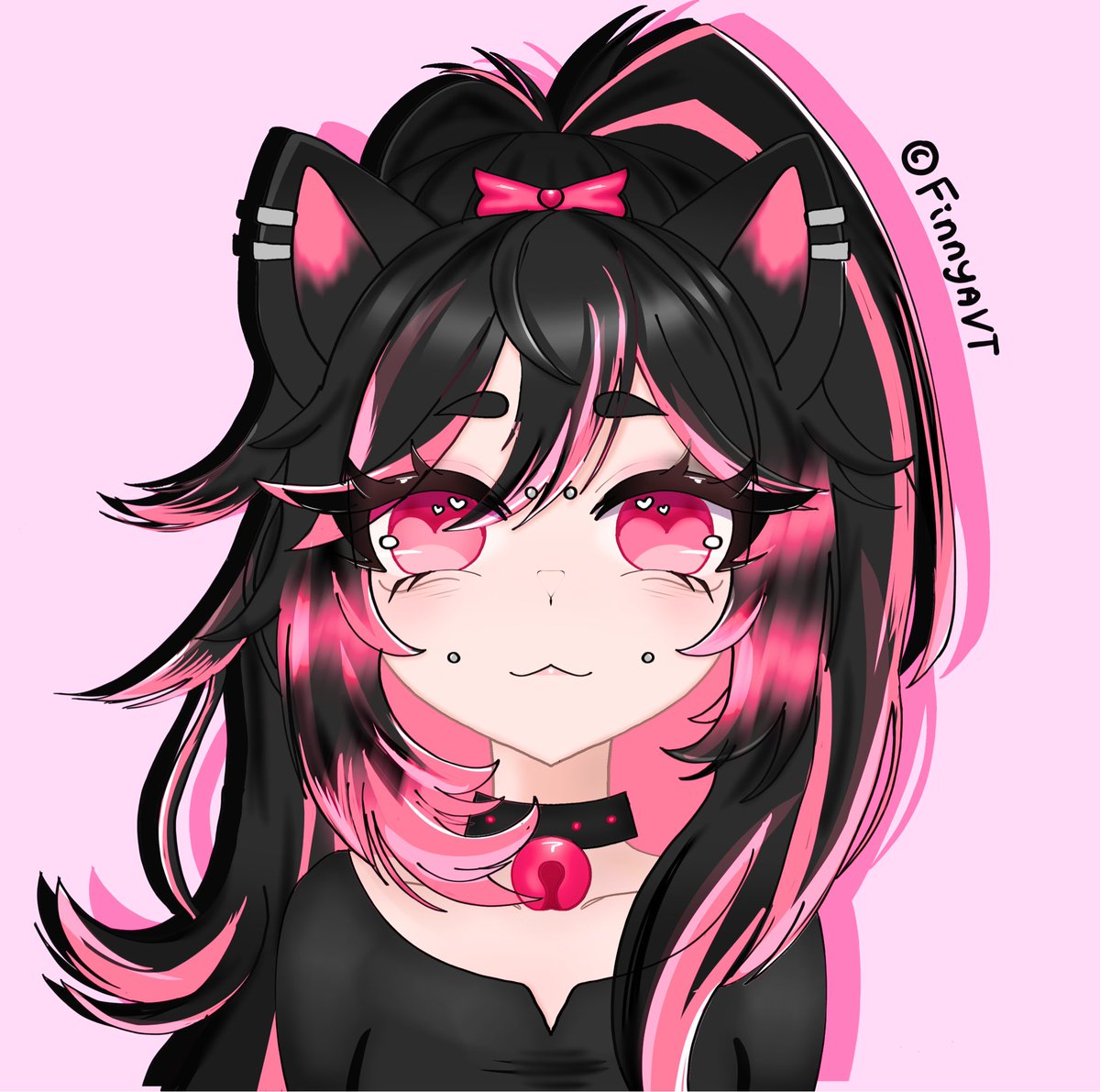 FinnyaVT's tweet image. Little fan art for @K1TTIECORPSE !🩷🖤

I never shaded dark hair before so it was a challenge to me but I tried- I hope it’s OK!!

I’m super in love with your OC especially her hair, it was fun doing this for you!✨