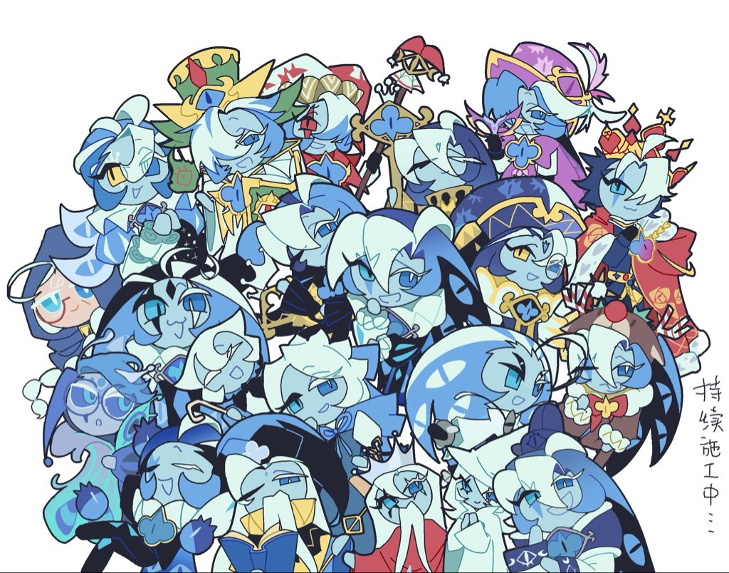 millga500's tweet image. 我又画了一些他以前的设定，好多蓝色