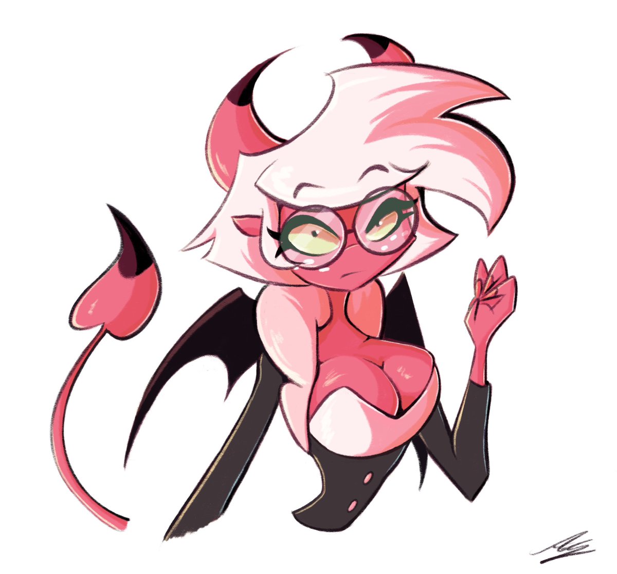 AdamClowery's tweet image. Sparkles J. 👓😈

#HelluvaBoss #HelluvaBossFanart #SparklesJ #Artwork #Hellaverse