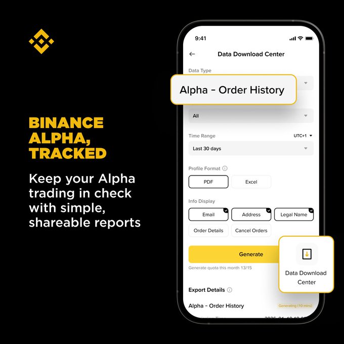 MatthBit47872's tweet image. Reporting Alpha!

The Data Download Center now lets you generate customized reports for all your Alpha order history.