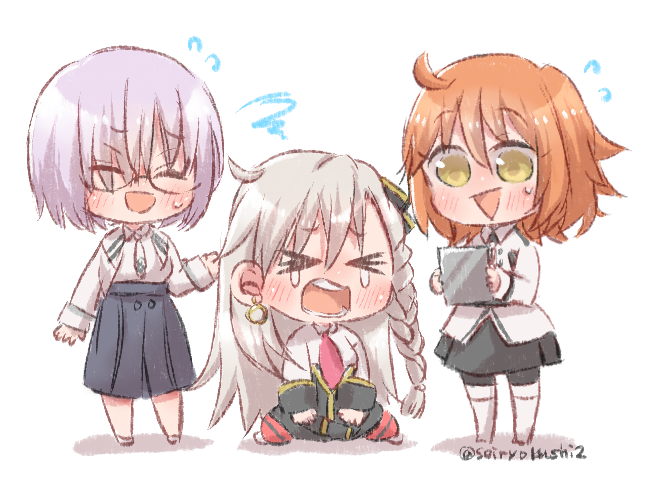 ぐだ子 ,マシュ・キリエライト(Fate) ,オルガマリー・アニムスフィア 「すごく遅くなってしまったけどオルガマリー所長があまりにも可愛すぎて!!!まさかの」|青緑紫🕰のイラスト
