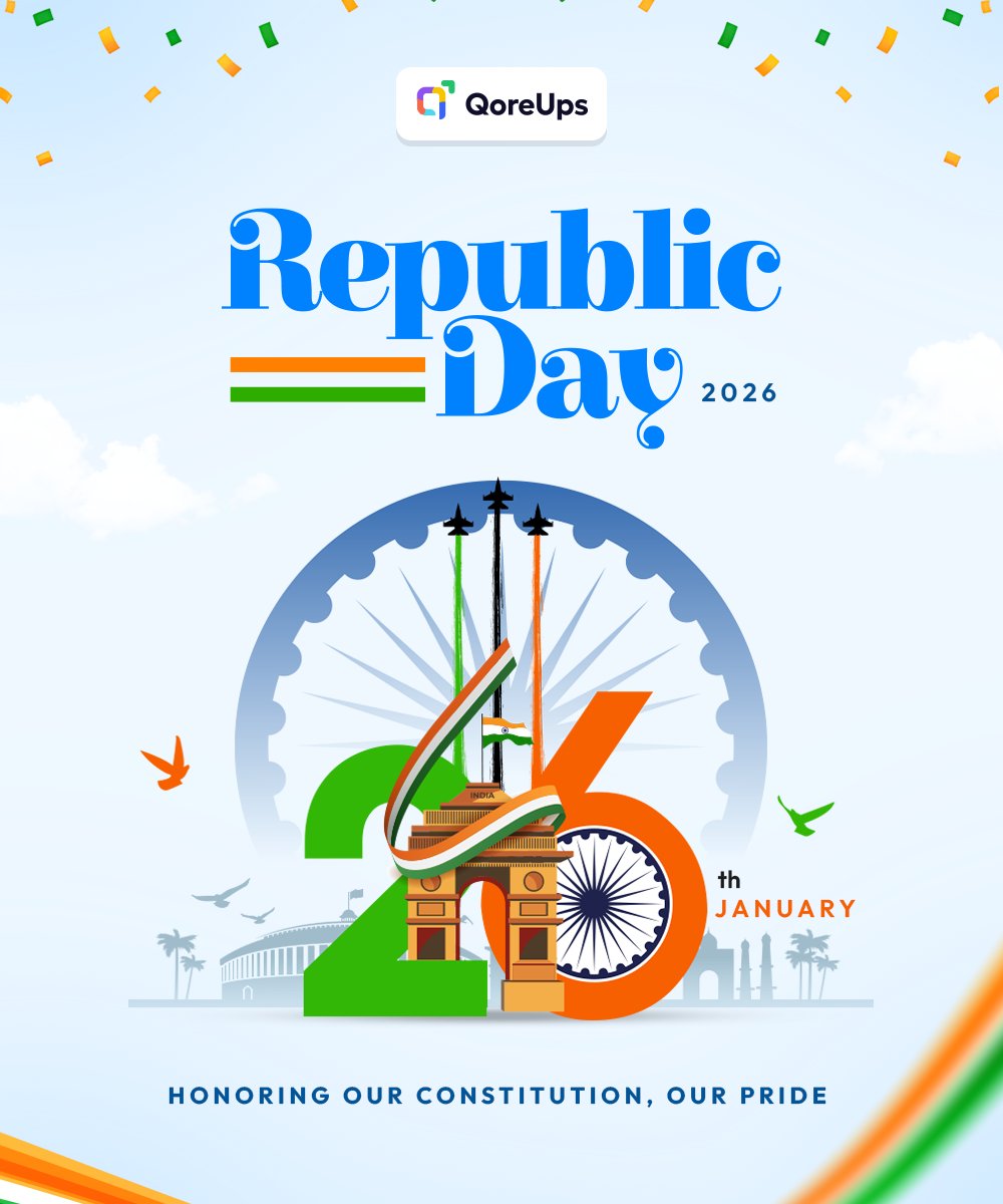 qoreups's tweet photo. Wishing everyone a proud Republic Day 🇮🇳

#RepublicDay #RepublicDayIndia #HappyRepublicDay #26January #IndianRepublicDay #IndiaRepublic #ProudIndian https://t.co/CAK7veTheX