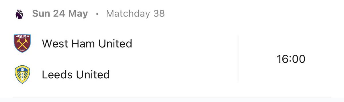 Pleased West Ham are winning because I need the drama of this rivalry being a relegation scrap on the last day of the season!