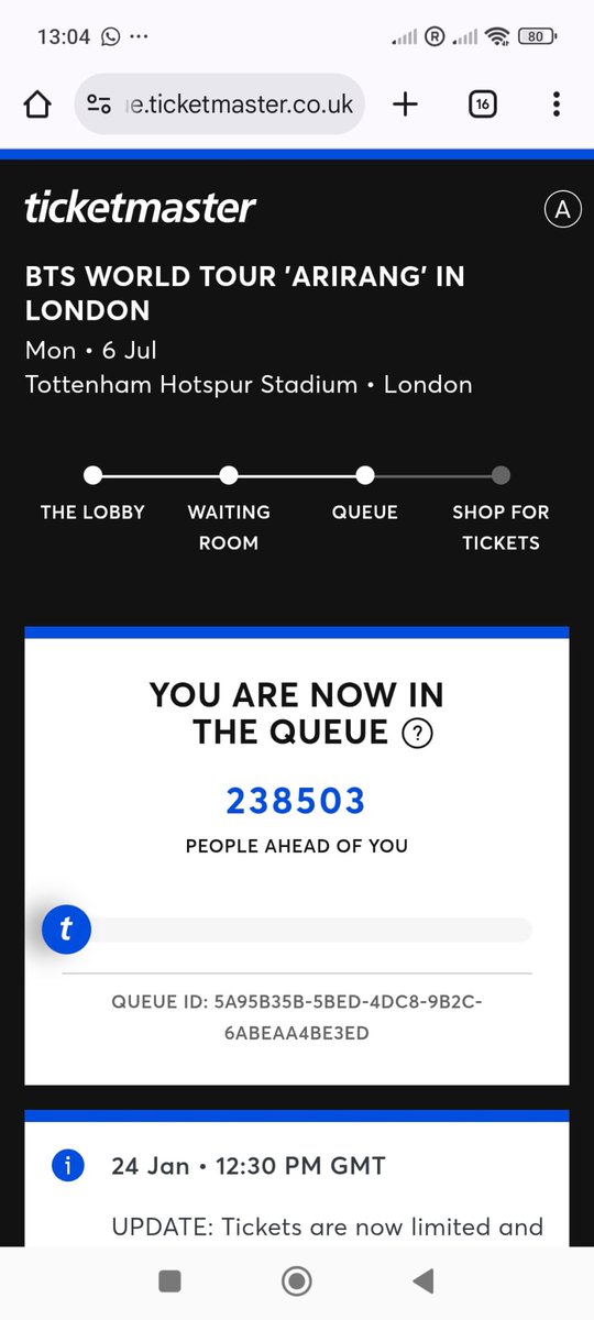 My friend’s queue number for London 😭, she gave up!