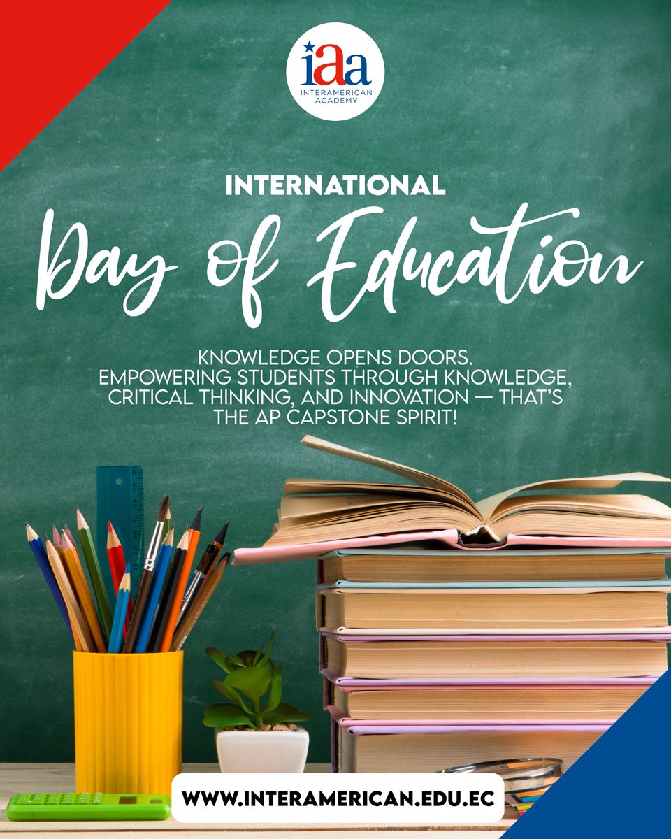 International Day of Education 📚✨
Education opens doors and shapes futures.
At InterAmerican Academy, we inspire critical thinkers ready for a global world. 🌍🧠
#InternationalDayOfEducation #EducationMatters #GoSharks 🦈