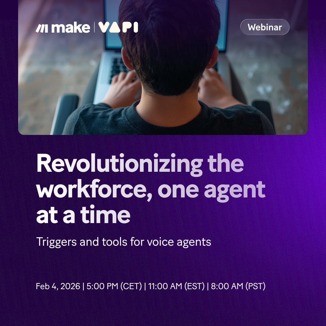 Voice agents can break down when prompts get too complex In this webinar with @Vapi_AI, we'll show how Custom Tools keep logic in the system - not the prompt - so Voice agents can break down when prompts get too complex In this webinar with @Vapi_AI, we'll show how Custom Tools keep logic in the system - not the prompt - so