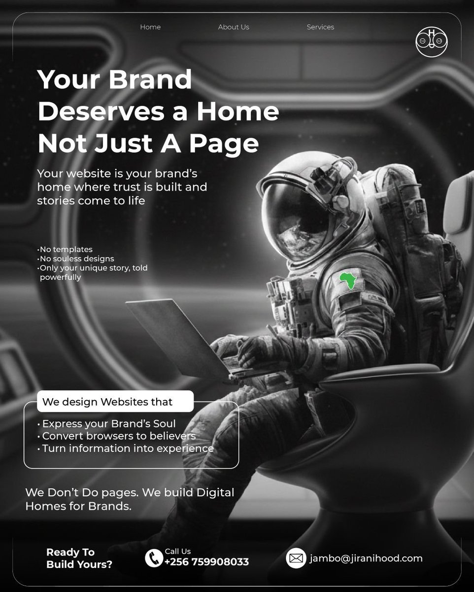 Your brand deserves more than a page, it deserves a home. No templates. No shortcuts. Just digital spaces built for trust, soul, and story.

We build digital homes for African brands.
Let’s build yours: 📞+256 759 908033
🌍 jiranihood.com

#BrandHomes #WebDesign