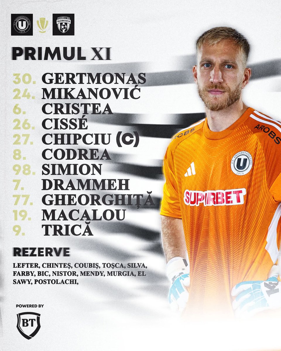 🆕 Avem echipa de start pentru partida de azi ⚪⚫