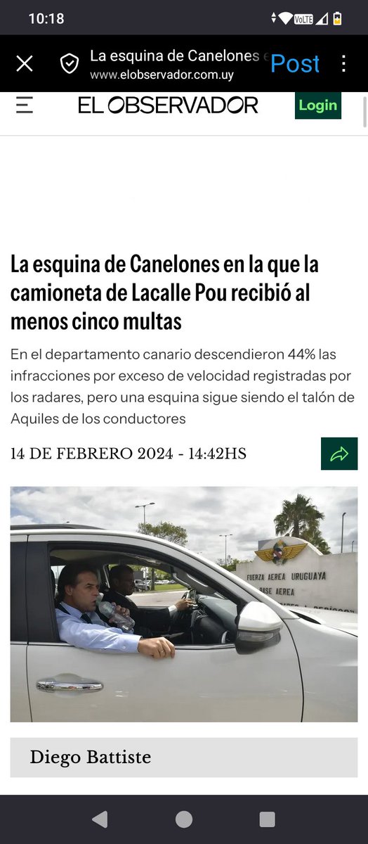 Para los que piden la renuncia de Negro 
Yo no olvido que Lacalle Pou tiene 5 multas en una sola esquina en Canelones 
Que tiene multas en Colonia, Maldonado... Y la lista sigue
O que andaba sin casco habilitado o que se escrachó contra una Duna 

Debió renunciar ????