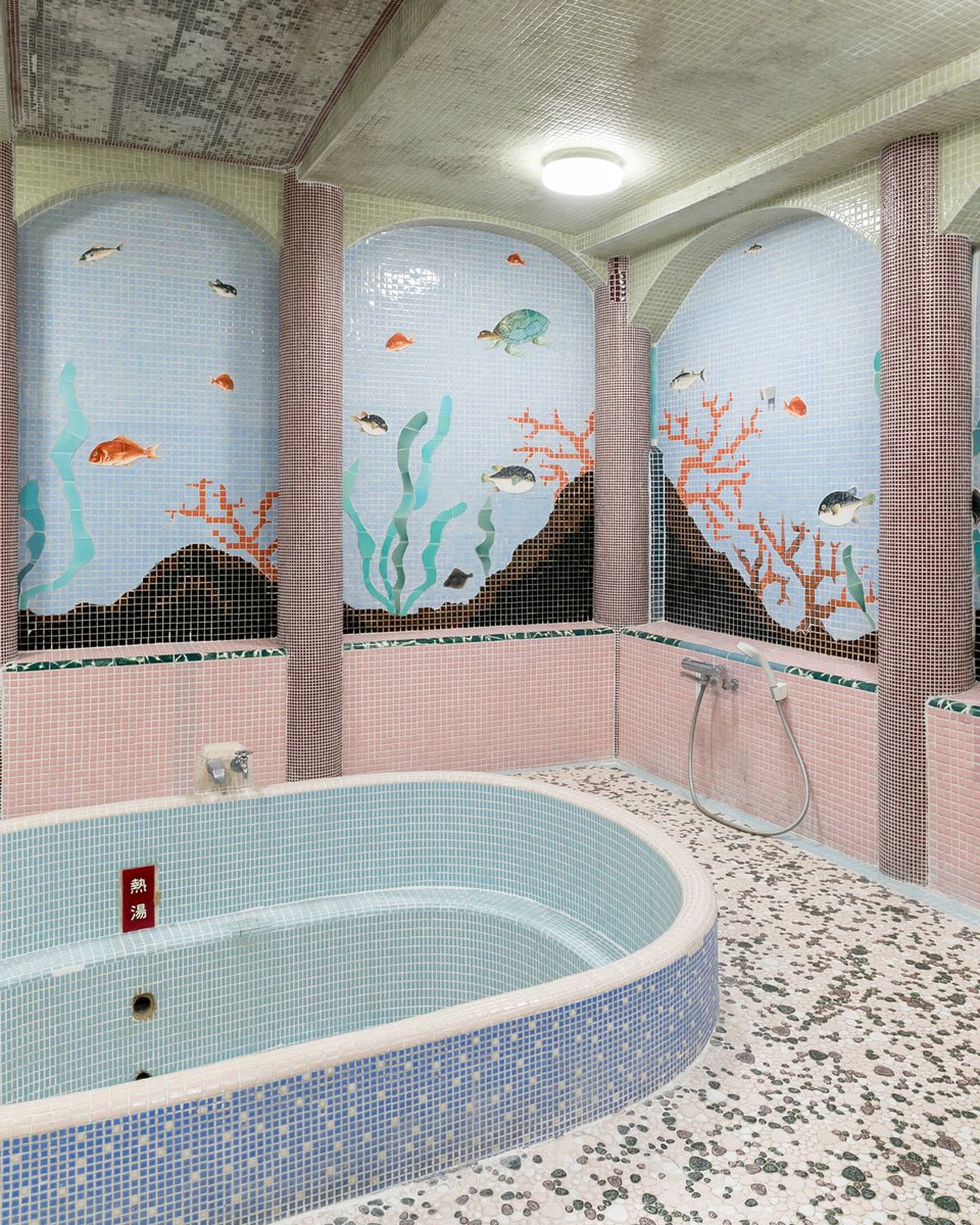 CasaBRUTUS's tweet image. コロナ禍には廃業も検討されたが、貴重なまちの財産を残したいと地元の若手建築家や有志が力を尽くしたことで今も営業を続ける本郷の旅館〈鳳明館〉。希少価値が高い建材、職人の粋な手仕事、タイルの装飾が美しいお風呂など、文筆家の甲斐みのりが、歴史ある建築を味わいました。…