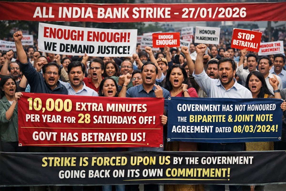 Digital banking is 24×7.
Branches don’t need to be.
Global practices demand a 5-day work week in Indian banks too.
Approve without further delay.
#Approve5DayBankingNow
<a href="/FinMinIndia/">Ministry of Finance</a> <a href="/nsitharaman/">Nirmala Sitharaman</a> <a href="/PMOIndia/">PMO India</a> <a href="/PMOIndia_RC/">PMO India : Report Card</a> <a href="/narendramodi/">Narendra Modi</a> <a href="/narendramodi_in/">narendramodi_in</a>