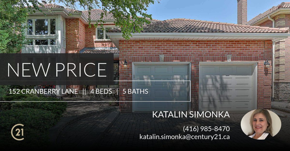 KatalinSimonka's tweet photo. New Price! This 4 bedroom, 5 bathroom home has a new price! Reach out to set up a showing before it's gone!

Katalin Simonka
REALTOR® ABR® https://t.co/LwoFjXBrme https://t.co/LjbLJqrajn