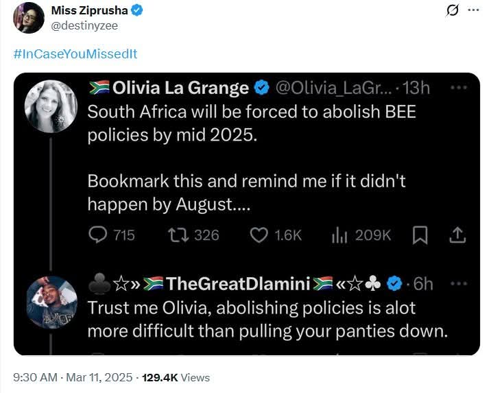 DJsonzar's tweet photo. @Olivia_LaGrange Sit down Karen. Can't you just go America or back to where ever it is you came from. Over are the days that white people tell is what to what to do in OUR land. You guys are honestly so exhausting and annoying https://t.co/vY4IvHxRmc