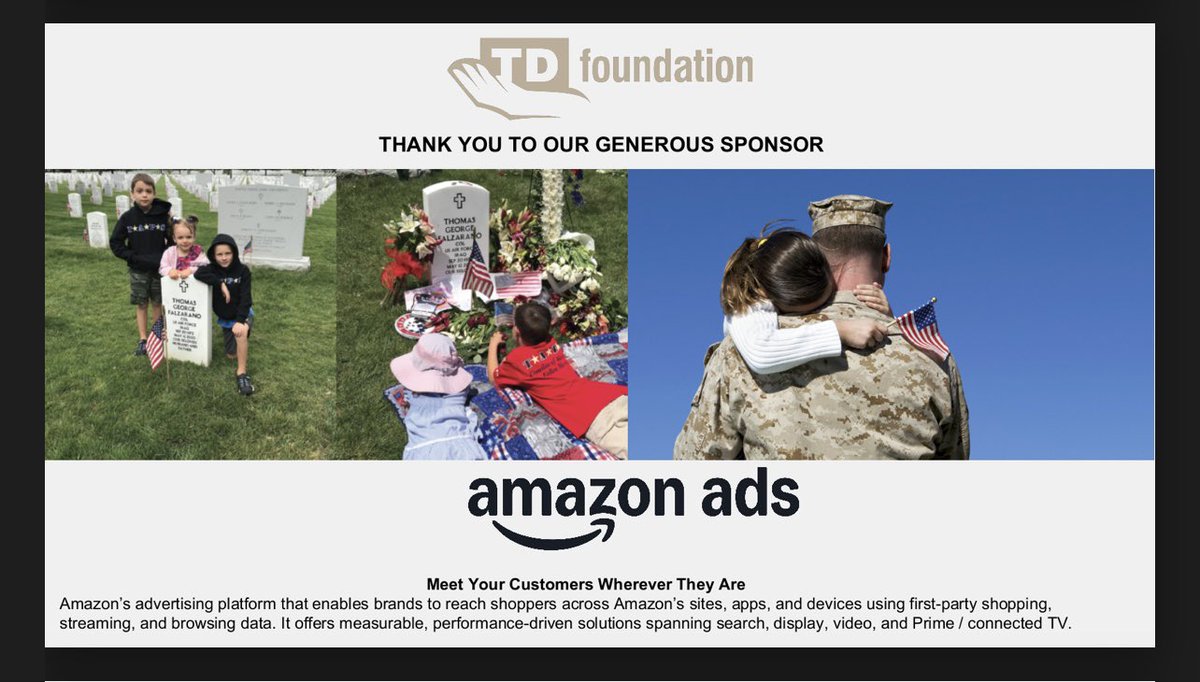 Thanks <a href="/AmazonAds/">Amazon Ads</a> 
They care about innocent children impacted by war. 
Successes: tdfoundation.org/successes/
Learn more (video): tdfoundation.org/about-us/
Donate now: tdfoundation.org/donations/
