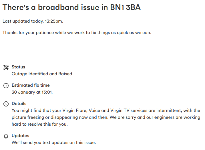domparker's tweet photo. @virginmedia This wont get fixed for 6 days? My internet keeps cutting out, do I get a refund for this poor service? https://t.co/4gvtJypOne