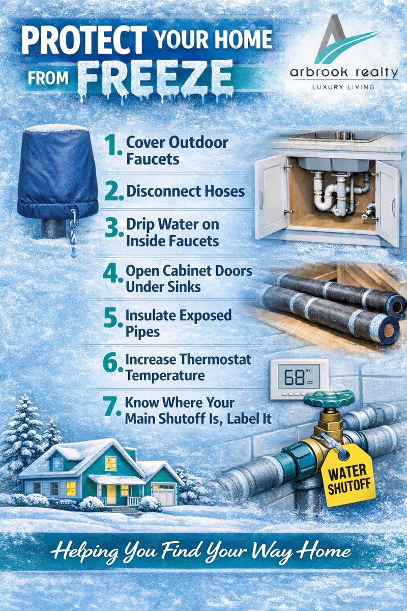 Do these seven things to protect your home in freezing temps 🥶

Complements of Arbrook Realty <a href="/ArbrookRealty/">Arbrook Realty</a>