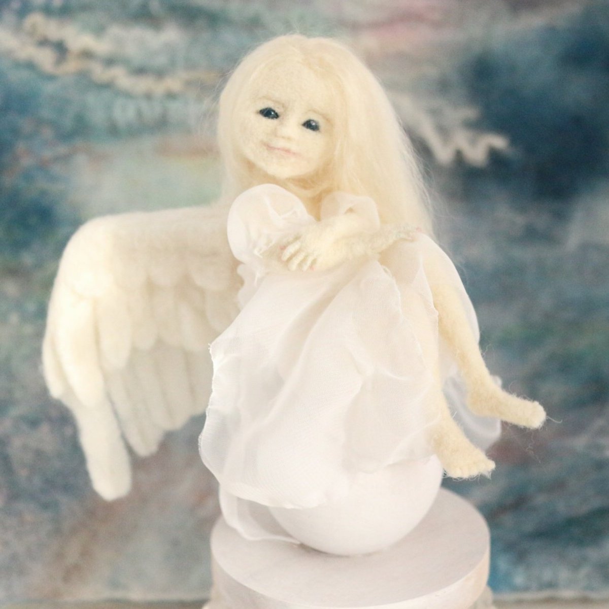 魅力のある白を見せてください見た人全員強制 羊毛フェルトの天使✨