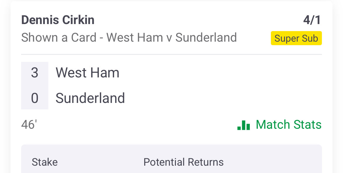 Yellowcardtips's tweet image. 🚨 IN-PLAY ALERT 🚨

🟨 4/1 — CIRKIN TO BE BOOKED
West Ham vs Sunderland 👀

Bowen is having a great game 🔥

Worth a look 👀 Stake responsibly 💸

#bettingtwitter #gamblingtwitter #footballtwitter
#ukbetting #ukpunters
#westham #whufc #sunderland #safc
#inplay #cardbets