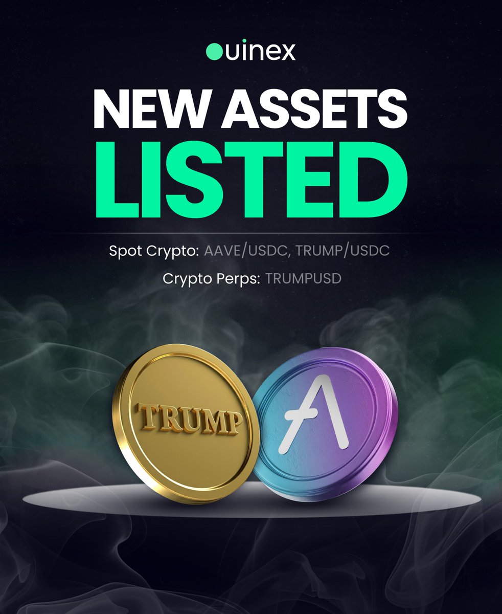 Assets listed today: Spot Crypto AAVE/USDC TRUMP/USDC Crypto Perps TRUMPUSD  More assets coming tomorrow. Trade now: https://t.co/OMNQjfDAmc