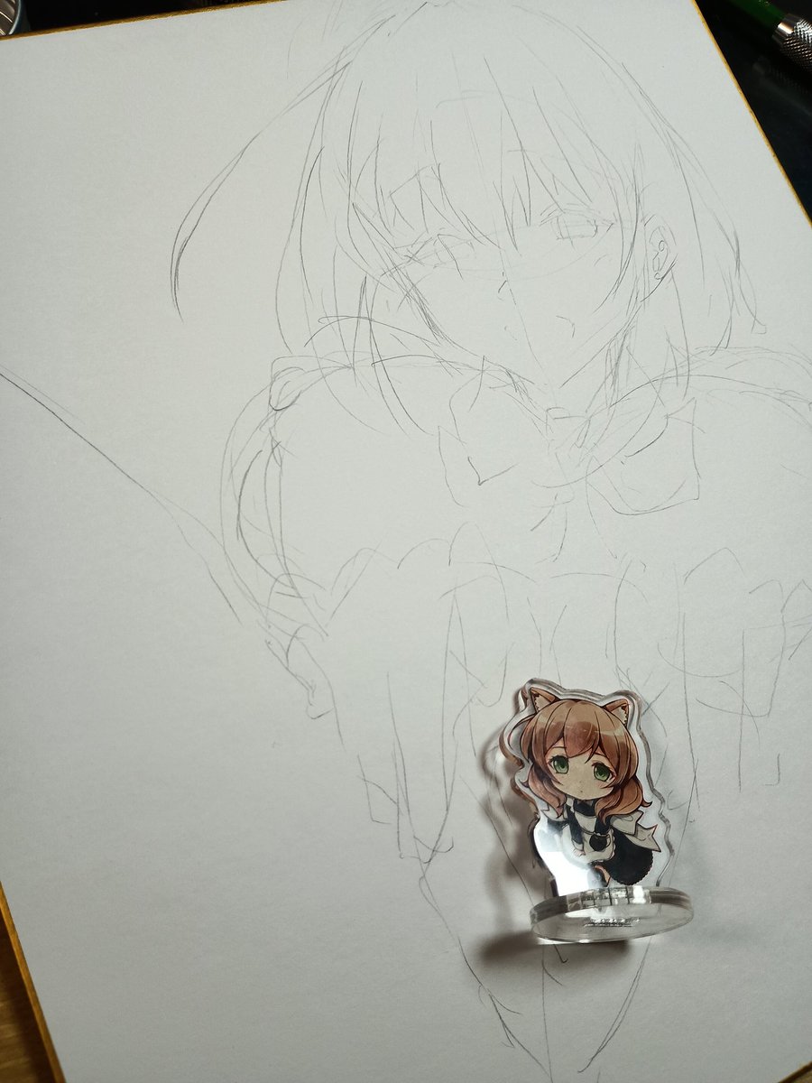 明日はさっき描き始めたママのクパァ色紙1枚で多分限界…🤤😹しゃあないね 