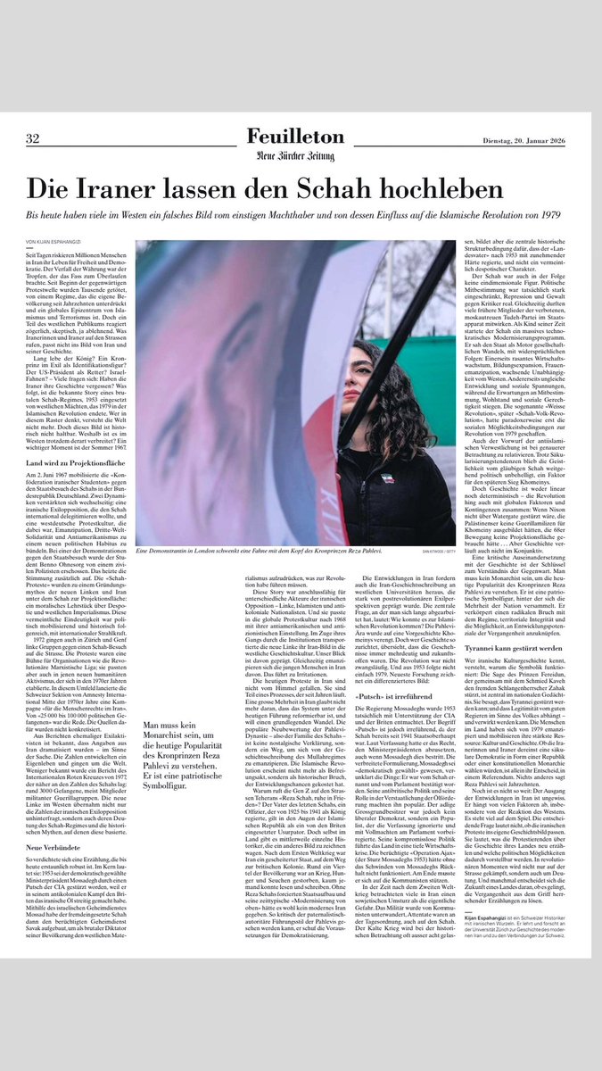 KEspahangizi's tweet photo. Liebe Frau @NatalieAmiri, liebe Frau @GolinehAtai, lieber @besmaili, dürfte ich Sie als Historiker bitten, den folgenden Artikel aus der NZZ zur Geschichte des verzerrten Bild der Pahlavi-Ära seit 67 zu teilen. Für viele Iraner ist das sehr wichtig. Ihre Reichweite würde helfen🙏 https://t.co/IRjBH1B0f6