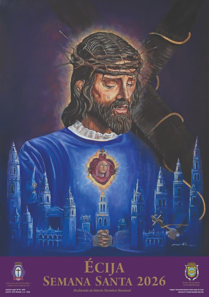 Presentado el Cartel de la Semana Santa de Écija 2026

Nuestra enhorabuena al Consejo de Hermandades, a su autora por saber plasmar con tanto acierto el sentir cofrade, y a <a href="/Jesussinsoga/">Hdad Jesus sin soga</a>, protagonista de un cartel llamado a perdurar.

Comienza el camino, preludio de la Cuaresma.