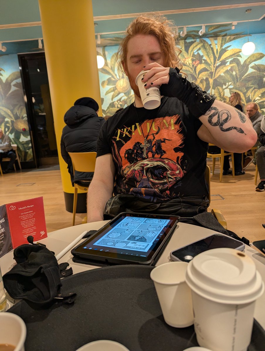 Even at the <a href="/NationalGallery/">National Gallery</a> an artists work is never done! #WrightOfDerby #comics