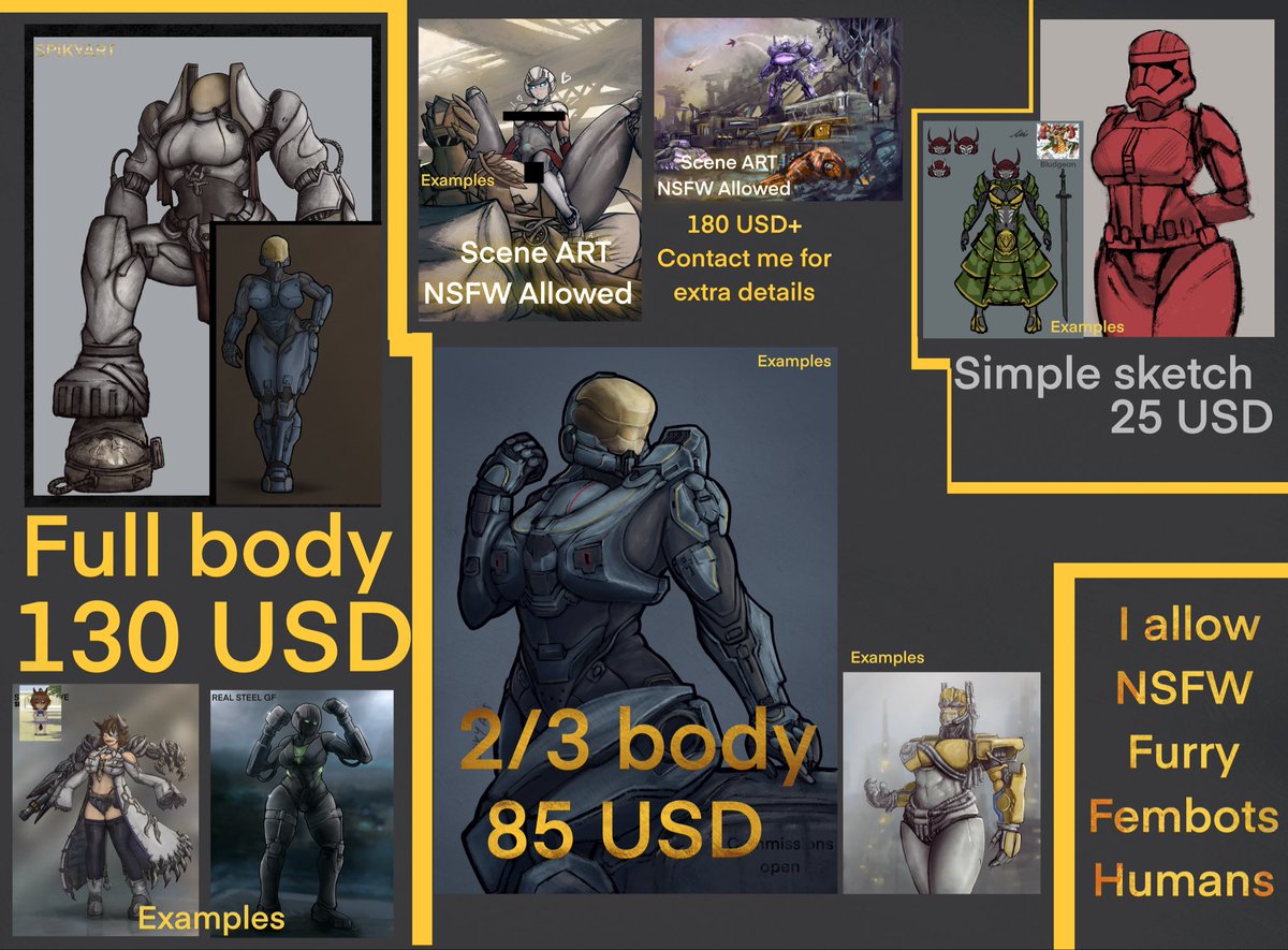 Updated commission sheet with updated artwork 
Jan 24

DM if interested