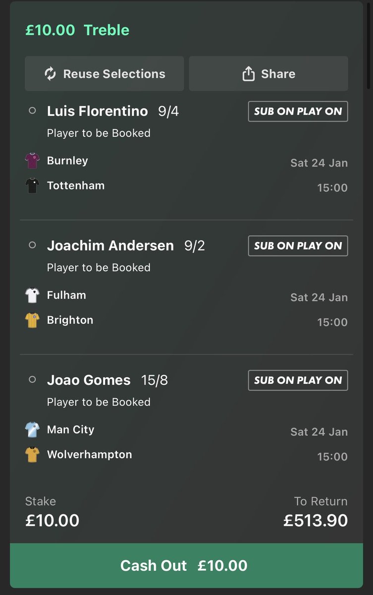 BadgersBetBuild's tweet photo. 🚨 Badgers Bankers 🚨

Burnley v Tottenham 3PM
Luis Florentino 🇵🇹

Fulham v Brighton 3PM
Joachim Andersen 🇩🇰

Manchester City v Wolves 3PM
Joao Gomes 🇧🇷

🦡⚽️ https://t.co/GgMUbRsLc8