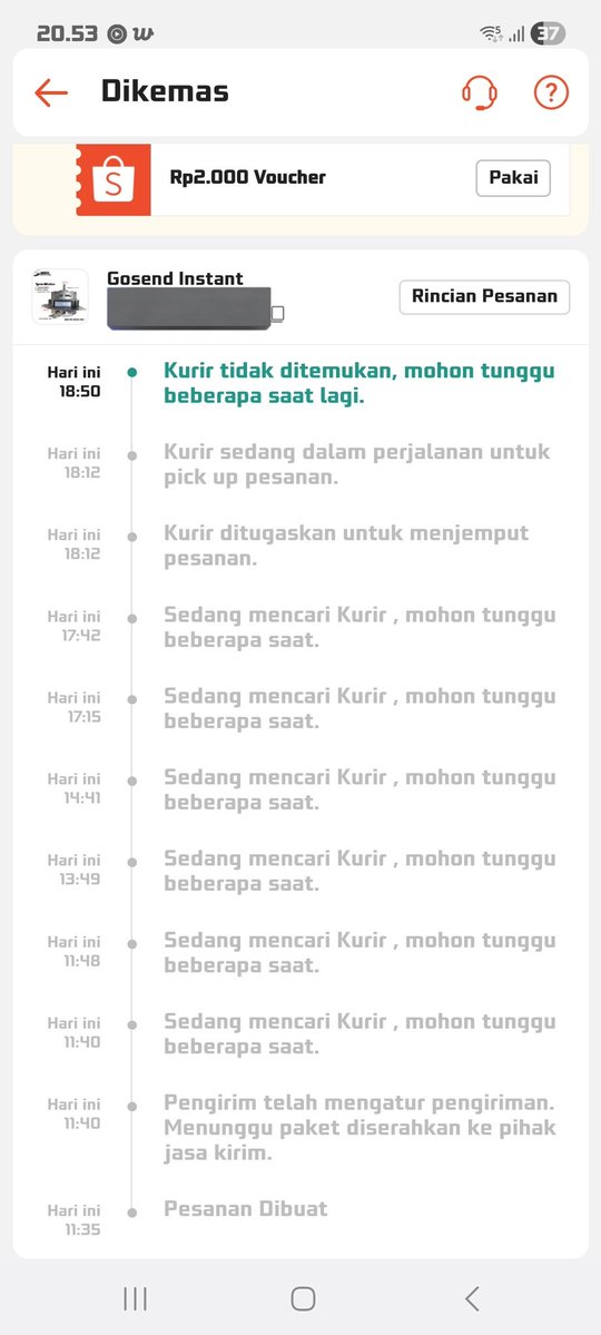 Shopee pengiriman instan lg knpa ya ? Masa dari siang ga dapet kurir mulu 🙄 <a href="/ShopeeID/">Shopee Indonesia</a> <a href="/ShopeeCare/">Shopee Care</a>