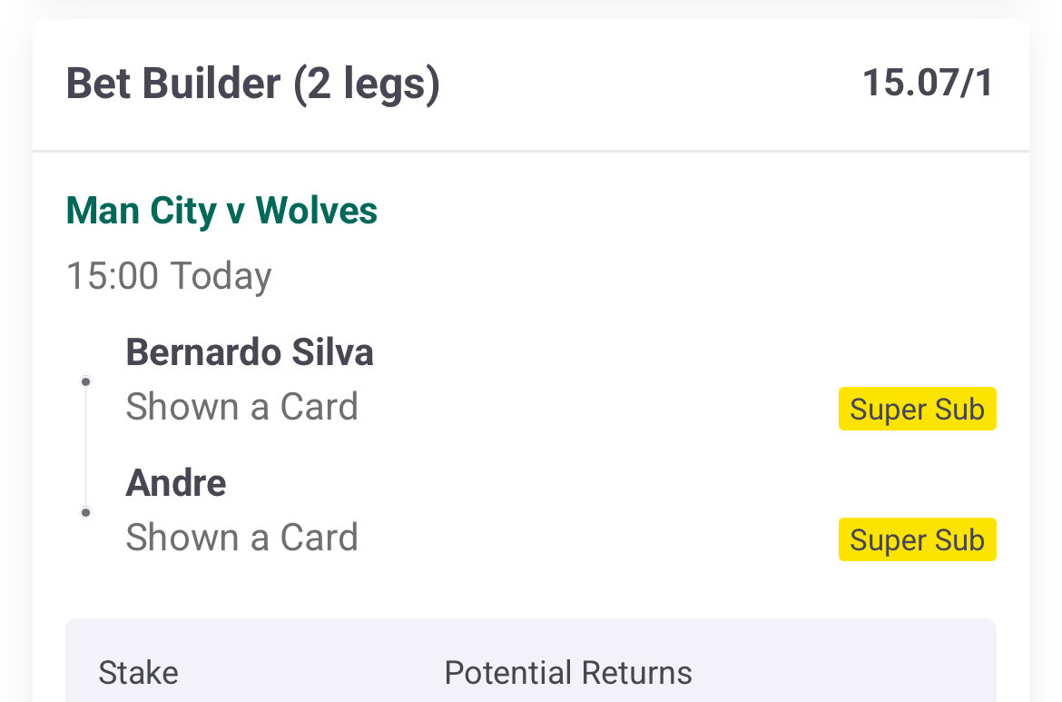 Yellowcardtips's tweet image. 🚨 3PM PREMIER LEAGUE ALERT 🚨

🟨 3/1 Card Single

🟨🟨 15/1 Card Double

🟨🟨🟨 38/1 MASSIVE Card Treble 💥

Multiple games, plenty of battles 👀

#bettingtwitter #gamblingtwitter #footballtwitter
#ukbetting #ukpunters
#premierleague #epl #matchday
#cardbets #footballbets #acca